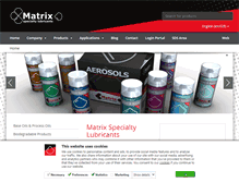 Tablet Screenshot of matrix-lubricants.com